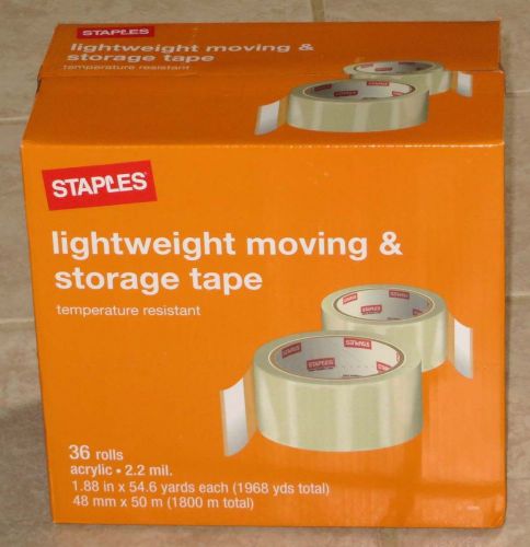 Staples 36-pack lighweight moving &amp; storage tape (1968 yards total): free ship!! for sale