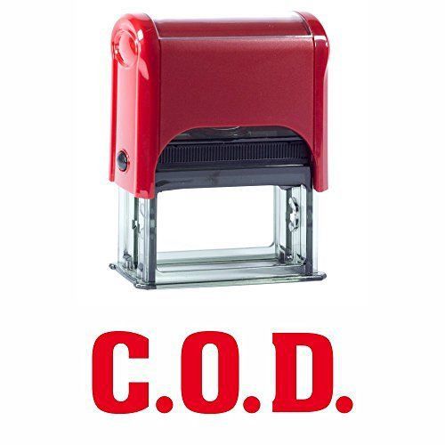 Pacific Stamp and Sign C.O.D. Self Inking Rubber Stamp (Red Ink) Medium