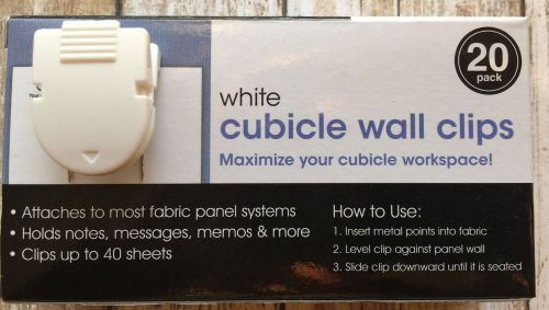 Advantus White Cubicle Wall Clips 20 Pack