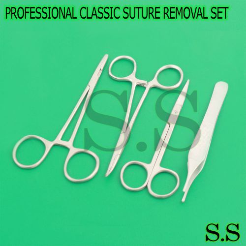 NEW PROFESSIONAL 4 PC CLASSIC SUTURE LACERATION REMOVAL KIT SET