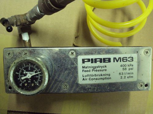 Piab m63 pneumatic venturi vacuum pump for sale