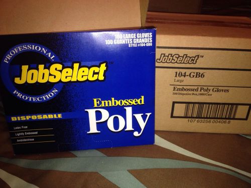 One Unopened Case-Job Select Large Embossed Poly Gloves 1000 Per Case