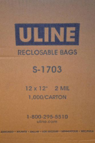 Uline S-1703 12&#034; x 12&#034; 2 Mil Reclosable Bags
