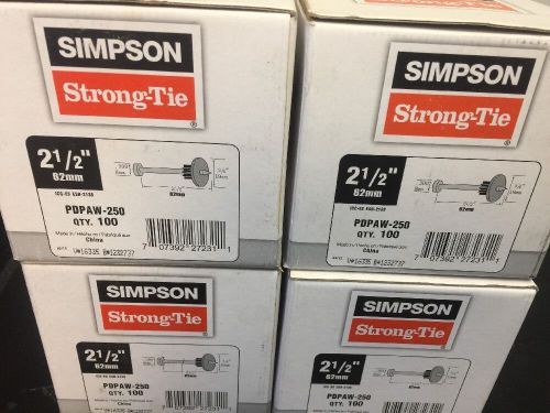 Simpson strong tie fastening pin 2 1/2 inch, pdpawl-250 ( 4 boxes of 100) for sale