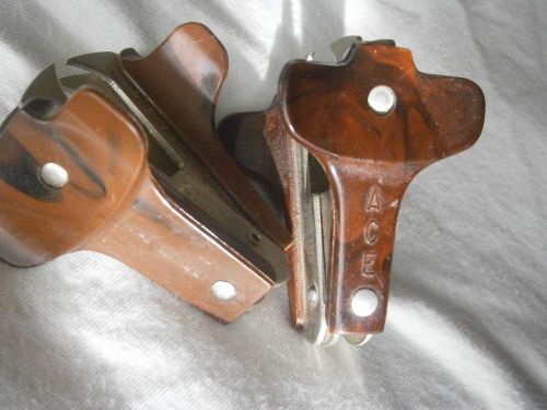 Vintage Ace Staple Removers ~ Brown Marbled Bakelite