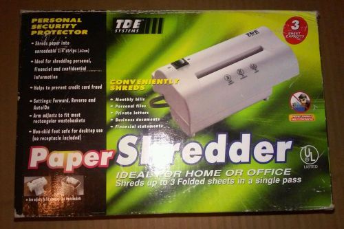 TDE Systems Model JJ-1200 Paper Shredder Office Adjustable FreeShip