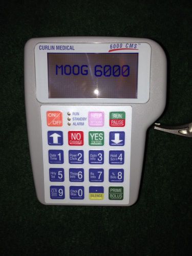 Moog curlin medical 6000 cms infusion iv pump w/batteries, carry case and tubing for sale