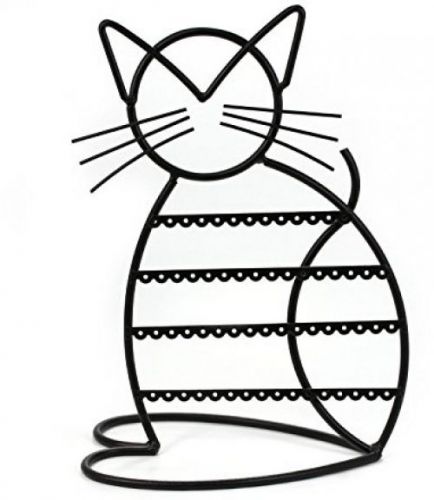 Cat Shape Metal Wire Earring Holder By ARAD? (BLACK)