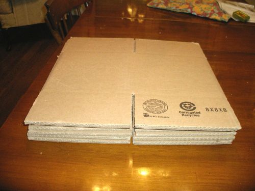 Twelve 8x8x8 cardboard packing mailing moving shipping corrugated boxes for sale