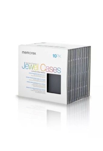 Memorex CD/DVD Jewel Cases with Clear Tray 10 Pack