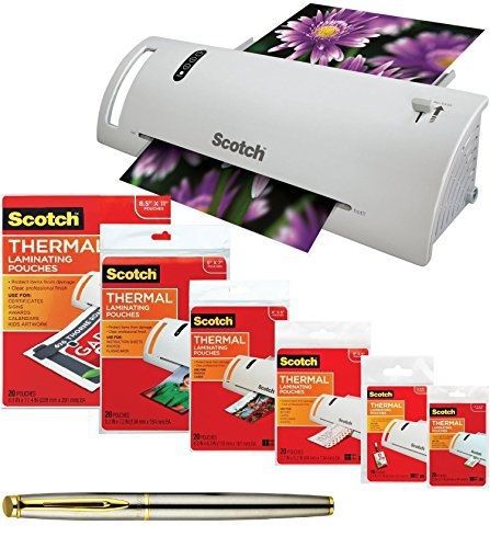 US Office Supply Scotch Thermal Laminator TL902 Bundle with 110 Pieces of