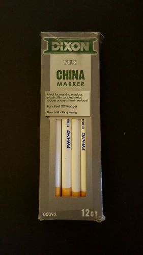 Dixon Phano Non-Toxic China Marker - White Lead - White Barrel - 1 Dozen