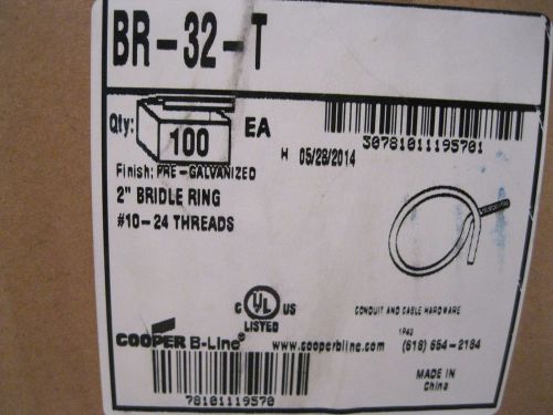 Lot of 10 cooper b-line br-32-t 2&#034; bridle ring #10-24 threads (100 in each box) for sale