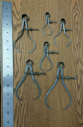 Vintage Starrett Outside Calipers - Lot of 6, No Reserve!!!