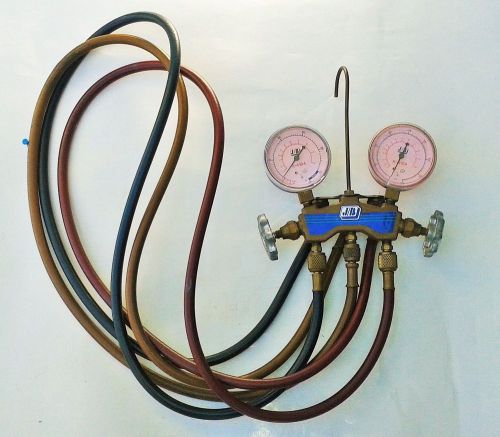 J/b hvac test ac charging manifold, gauges, hoses m2 series r-410a 800 psi brass for sale
