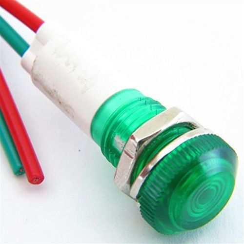 PACK OF 10 YuCo YC-9WRT-23G-24-10 GREEN 9MM LED INDICATOR MINIATURE PILOT LIG...