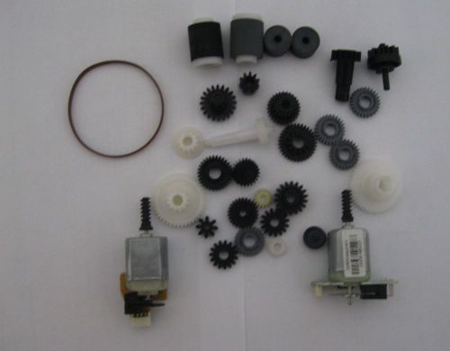 Used 2X dc Motor With Encoder Rubber Drive Belt Plastic Gears Good for Hobbiest