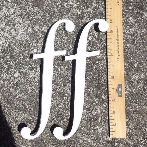 Solid Aluminum Metal Sign Letter Italic &#034;f&#034; Architectural Salvage Decor Craft