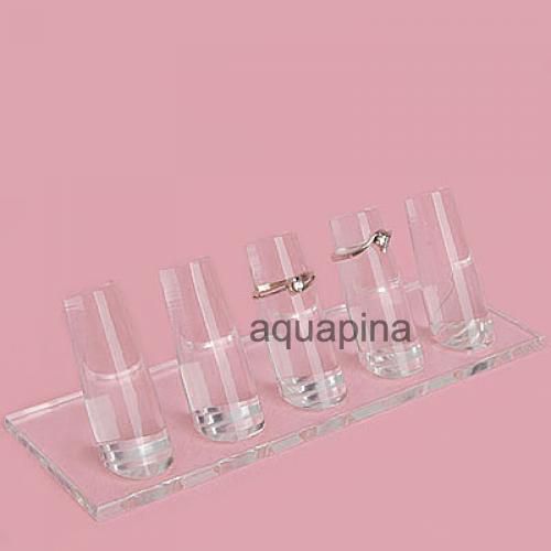 5pcs Retail Finger Ring Jewelry Display Holder Showcase Stand Base Rack Gift