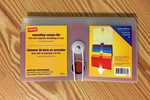 Staples 6 Multicolor Pockets Cascading Coupon File  Check size Labels Included