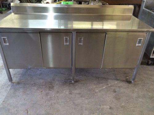 Stainless Steel Table Enclosed 78x29x36Hi Front Doors &amp; UnderShelf John Boos