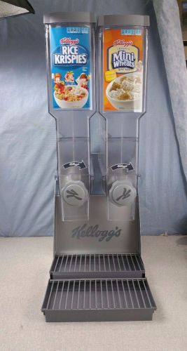L@@K Kelloggs Dual Acrylic Commercial Dry Food Cereal Dispenser Cafeteria Hotel