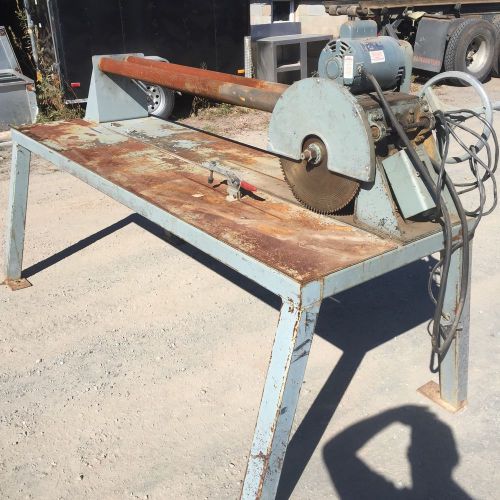 Large vintage table saw rip wood board electric 220 single phase motor old big for sale