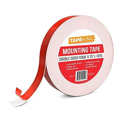 Tape King Foam Mounting Tape White, Double Sided 3/4 Inch x 9.7 Yards
