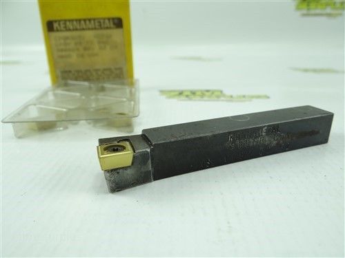 Kennametal indexable tool holder sclpr 83v + 4 new carbide inserts 1/2&#034; shank for sale