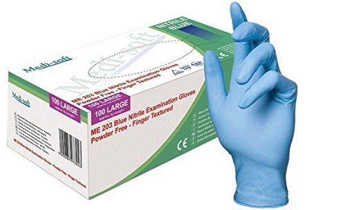Medi-Express Medi-soft ME202M-CS Nitrile Medical Grade Examination Glove,  3.5