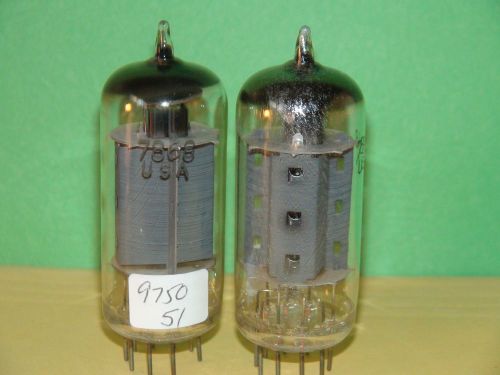 Matched Pair Sylvania 7868 Vacuum Tubes  Strong Results = 9750 9200   µmhos