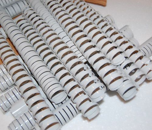 Lot of 10 GRAY 1&#034; BINDING COMBS 19 Ring Plastic Book Spines ROUND 200 Sheet