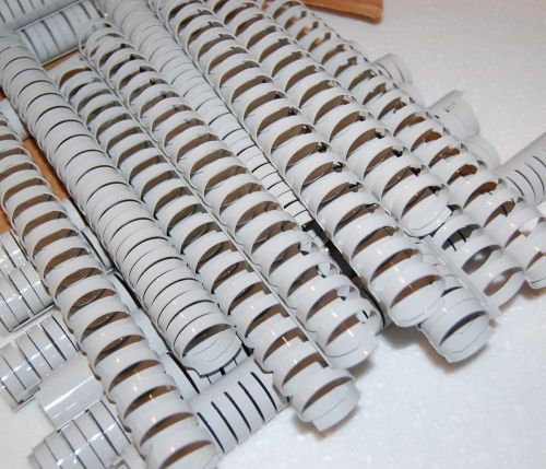Lot of 10 gray 1&#034; binding combs 19 ring plastic book spines round 200 sheet for sale