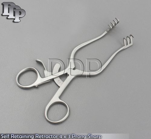 Self Retaining Retractor 4 x 3 Prong Sharp 20 cm Surgical Orthopedic Instruments