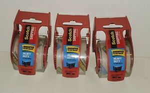 SCOTCH BRAND HEAVY DUTY SHIPPING TAPE CLEAR PACKAGE SEALING HANDY DISPENSER LOT3