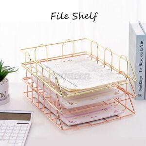 Desktop File Shelf Desk Metal Organizer Mesh Sorter Office Storage Holde NEW