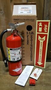 Amerex B402 5lb ABC Fire Extinguisher Glow in the Dark Sign  Bracket-Bundle/Cert