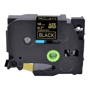 1PK Fits Brother P-Touch TZ-344 TZe-344 Gold on Black Label Tape PT-E300 0.7&#034;