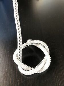 1/4&#034; Polyester Bungee Shock Cord White W/ Black Tracer, 100‘