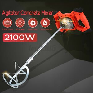 2100W Drywall Mortar Mixer Cement Render Paint Tile Concrete Plaster Rotary R