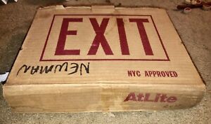 NEW IN OPEN BOX ATLITE NYC APPROVED EXIT SIGN RARE NEW YORK CITY LOOK!!!