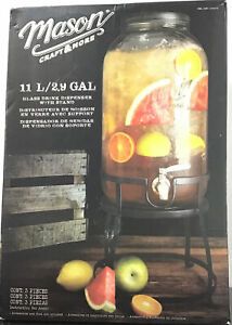 Mason Craft and More glass drink dispense With Stand 11L/2.9Gal