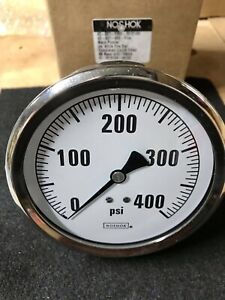 NOSHOK Pressure Gauge - 4&#034;Face - 0-400psi - Fire Engine