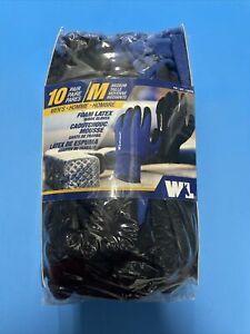 Lot of 10 Wells Lamont Antimicrobial Soft Foam Latex Work Gloves - Various Size