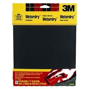 3M Wetordry Sandpaper, 9-Inch by 11-Inch, Extra Fine 320 Grit, 5-Sheet, 6-PACK