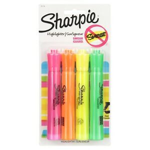 Sharpie Tank Style Highlighters Chisel Tip Assorted, 4 Pack, Back to School Sale
