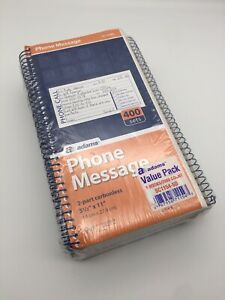 Adams Phone Message 2 part Carbonless 5 1/2 x 11&#034; Spiral 5 books / 2000 count