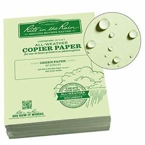 Rite In The Rain Weatherproof Laser Printer Paper 8 1/2&#034; x 11&#034; 32# Green Colo...