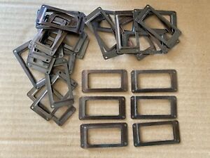 29 pieces NOS Card catalog library holders  bronze Finish File Cabinet Hardware