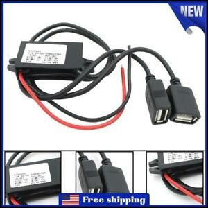 Inverter DC 12V to 5V 3A Dual USB Auto Power Regulator step-down 3